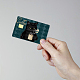 PVC プラスチック防水カード ステッカー  銀行カードの装飾用の粘着カードスキン  長方形  猫の形  186.3x137.3mm DIY-WH0432-034-5