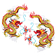 Tissu de broderie informatisé dragon fer sur/coudre sur les patchs DIY-WH0366-16-1