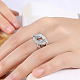 真鍮製キュービックジルコニアリング  結婚指輪  環状の  プラチナ  サイズ6  16.5mm RJEW-BB16746-6P-7