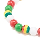 Bracelet extensible en perles d'acrylique et de résine avec breloque en alliage d'émail pour Noël BJEW-JB08246-8