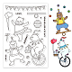 GLOBLELAND Circus Bear Silicone Clear Stamps Cute Cartoon Animal Transparent Stamps for Birthday Easter Holiday Cards Making DIY Scrapbooking Photo Album Decoration Paper Craft DIY-WH0167-56-617-1