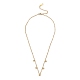 201 ожерелье-нагрудник с подвесками в форме сердца из нержавеющей стали для женщин NJEW-D055-02G-3