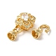 Rack Plating Brass Pave Clear Cubic Zirconia Fold Over Clasps KK-E084-13G-2