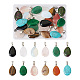 Fashewelry 24 pz 12 stili pendenti con pietre preziose naturali e sintetiche G-FW0001-33-1