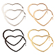 Anattasoul 4 пара 4 цветов серьги-кольца из титановой стали в форме сердца для женщин EJEW-AN0002-87-1