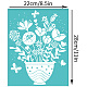 OLYCRAFT 2Pcs 8.6x11 Inch Wildflowers Self-Adhesive Silk Screen Printing Stencil Flower Pots Butterfly Silk Screen Stencil Plant Theme Reusable Mesh Stencils Transfer for DIY T-Shirt Fabric Painting DIY-WH0338-210-2