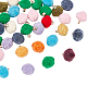 CHGCRAFT 32Pcs Mini Flocked Flower Charms Mixed Colored Flower Charms Flocky Resin Flower Pendants with Light Gold Findings for DIY Jewelry Necklace Earring Making RESI-CA0001-50-1