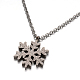 Textured Snowflake 304 Stainless Steel Pendant Necklaces NJEW-H420-84M-2
