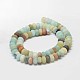 Frosted Rondelle Natural Flower Amazonite Beads Strands G-K094-10x6mm-B-2