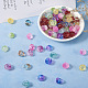 128 pièces 8 couleurs perles de verre peintes à la bombe transparentes GLAA-TA0001-26-5