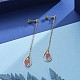 Wire Wrapped Natural & Synthetic Gemstone Dangle Stud Earrings EJEW-JE04061-6