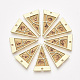 エポキシ樹脂ペンダント  合金パーツ  逆三角形  ゴールドカラー  ゴールデンロッド  30x18.5x2mm  穴：1.5mm RESI-S368-10B-1