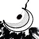 Rete/ragnatela intrecciata a forma di luna con decorazione di pendenti di piume HJEW-I013-07-3