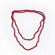 Synthetic Coral Beaded Two-Tiered  Necklaces NJEW-S414-27B-1