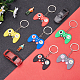 SUPERFINDINGS 24Pcs 6 Colors Plastic Keychains KEYC-FH0001-05-4