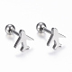 304 Stainless Steel Barbell Cartilage Earrings EJEW-H351-02-2