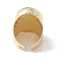 ジェムストーン イレギュラー オーバル オープン カフ リング  女性のための金の真鍮の分厚いリング  カドミウムフリー＆鉛フリー  usサイズ7 3/4(17.9mm) RJEW-I082-11G-4