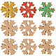 BENECREAT 9Pcs 3 Style Wooden Snowflake Cutouts AJEW-BC0002-07-1