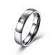 Подарки на день святого валентина парные кольца из титановой стали с гравировкой для женщин RJEW-BB16383-9P-1