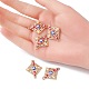 Alloy Enamel Connector Charms with Synthetic Turquoise FIND-YW0003-52-4