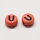 Perles de lettres à trous horizontaux acryliques colorées X-SACR-Q104-M02-2