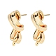 Brass Stud Earrings Findings KK-K351-24G-1