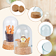 HOBBIESAY 4pcs 2 Size Glass Display Dome Cloche Bell Jar Terrarium with Cork Base Decorative Clear Glass Cloche Bell Jar Display Case for Rose Display Antique Collectibles Figurine AJEW-HY0001-03-3
