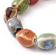 Bracelet extensible en perles de porcelaine colorées faites à la main de style ethnique pour femme BJEW-JB09089-02-4