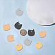 SUNNYCLUE 1 Box 16Pcs 4 Colors Cat Charms Bulk Stainless Steel Animal Head Tag Blank Stamping Colorful Pendants Flatbacks for Jewelry Making Charms DIY Necklaces Bracelets Findings Accessory STAS-SC0003-38-5