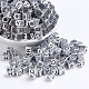 Antique Silver Plated Large Hole Acrylic European Beads PACR-Q099-01-1