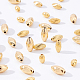 BENECREAT 60Pcs 18K Gold Plated Brass Beads Corrugated Spacer Oval Beads 1mm Hole 3 Mixed Size Beads for Necklaces KK-BC0005-68G-7