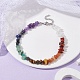 Bracelets de cheville en perles de pierres précieuses naturelles chakra pour femmes AJEW-AN00556-4