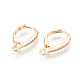 Brass Micro Pave Cubic Zirconia Leverback Earring Findings KK-O106-46G-1