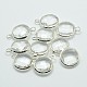 Silver Color Plated Brass Glass Pendants GLAA-J018B-S-2