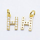 Brass Micro Pave Grade AAA Cubic Zirconia Charms X-ZIRC-P067-11G-H-NR-1