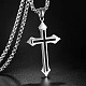 Halsketten mit Anhänger aus schwarzer Emaille und Kreuz&nbsp;FS-WGF2765-01-1