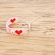 MIYUKIシード編みこみビーズブレスレット  女性のための言葉の愛の心の友情のブレスレット  ピンク  11インチ（28cm） BJEW-Z013-01-9