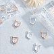 SUPERFINDINGS 20pcs Hypoallergenic Earring Hooks Sliver Golden Brass Hoop Earrings with Open Loop for Jewelry Making 17x13mm KK-FH0001-14-6