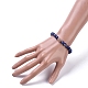 Bouddha lapis lazuli naturel (teint) perles bracelets extensibles BJEW-JB04977-02-4