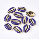 Electroplated Cowrie Shell Beads X-SSHEL-T008-11G-02-1