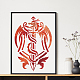 Mayjoydiy dragon spada stencil animale stencil per dipingere 8.3×11.7 pollici modello di ali scava fuori pittura stencil per stoffa mobili da parete artigianato e decorazioni DIY-WH0403-015-4
