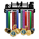 鉄メダル ハンガー ホルダー ディスプレイ ウォール ラック  2行  ネジ付き  ボクシング  スポーツ  150x400mm ODIS-WH0021-723-1