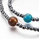 Electroplate Synthetic Hematite Beaded Necklaces NJEW-E127-01B-2