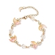 Bracelet en perles de verre lune et étoile avec 304 fermoirs en acier inoxydable BJEW-JB09958-1