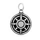 Flat Round with Compass 316 Stainless Steel Pendants STAS-I061-077A-1