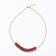 Collane di perline naturali di citrino e giada rossa NJEW-K108-04-03-1