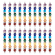 HOBBIESAY 20Pcs Chakra Natural Gemstone Connector Charms 55mm Round Quartz Agate Links with Platinum Tone Brass Crystal Rhinestone Findings for Necklace Bracelet Jewelry Making DIY FIND-HY0001-32-1