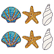 6スタイルのビーチテーマグリッタークロスパッチ3個。  スパンコールアップリケのアイロン/縫い付け  クラフトデコレーション縫製用  ヒトデと貝殻と巻き貝の形  ミックスカラー  100~150x64~125x1mm  2個/スタイル PATC-FG0001-18-1