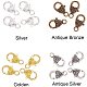 PandaHall Elite 32pcs Tibetan Style Heart Alloy Lobster Claw Clasps Chain Connector for Jewelry Making PALLOY-PH0012-58-7