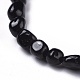 Natural Black Tourmaline Bead Stretch Bracelets X-BJEW-K213-36-3